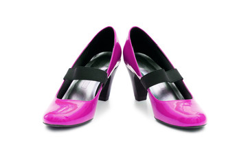 Female shoes on white background