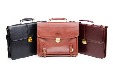 Briefcases isolated on the white