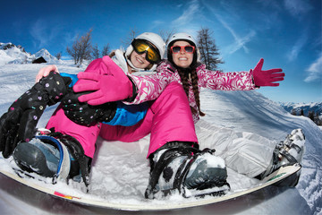 adolescentes,  neige et vacances