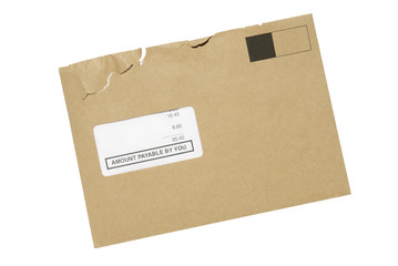 Envelope containing a bill