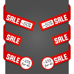 Left and right side signs - Sale. Vector illustration.