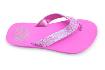 Summer colourful shoes on white