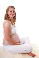 Fototapeta na wymiar Studio portrait of pregnant woman