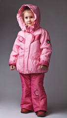 pretty little girl on gray