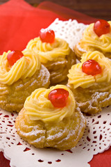Zeppole di San Giuseppe - italian pastry for St.Joseph's day