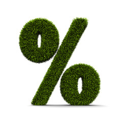 Grassed symbol of percent