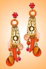 Beauty fashion concept with earrings