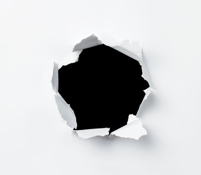 Hole in the paper sheet