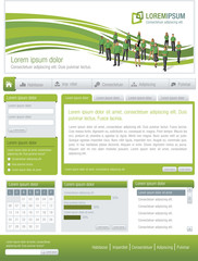 Green website Template with business people