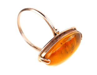 gold ring with amber