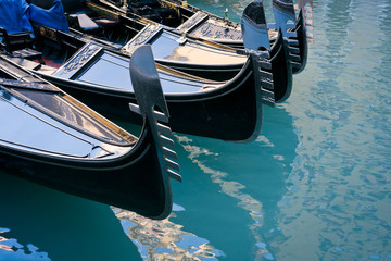 Obraz premium Gondolas moored at Bacino Orseolo in Venice