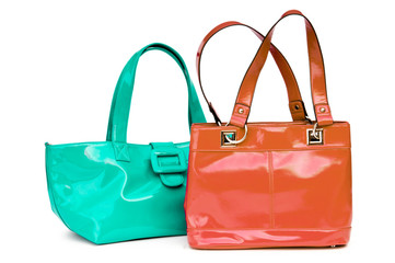 Elegant woman bag on white