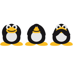 Naklejka premium 3_penguins_3c