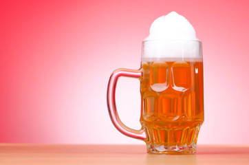 Beer glass on the table