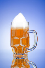 Beer glass on the table