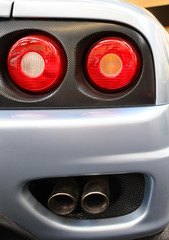 rear lights and tail pipes