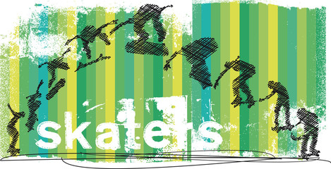 Abstract Skateboarder jumping. Vector illustration - 39892833