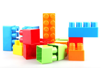 Naklejka premium Plastic building blocks