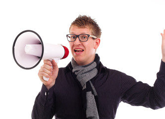 18.3.12 klare Ansage mit dem Megafon