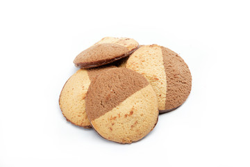 Cookies on a white background.