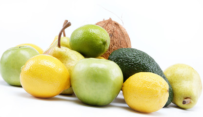 fruits isolated on a white background.