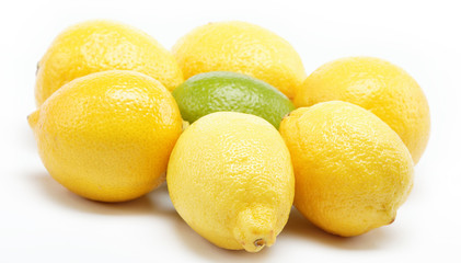tropical fruits isolated on a white background.