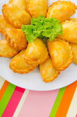 Patties stuffed with meat in the plate