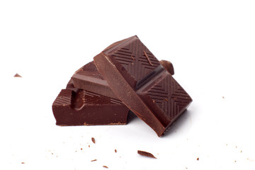 Heap of chocolate fragments