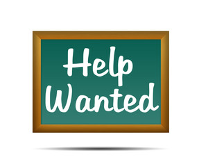 Obraz premium Icono pizarra 3d con texto Help Wanted