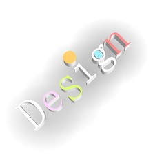 3d Colorful design text on white background