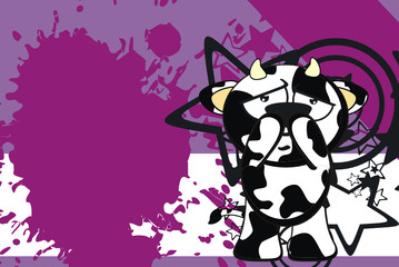 funny cow cartoon background7