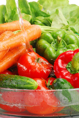 Washing raw vegetables