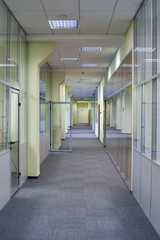 Long office corridor