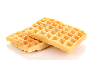 Sweet waffles isolated on white