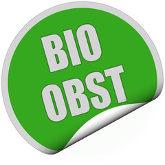 Sticker grün rund curl unten BIO OBST
