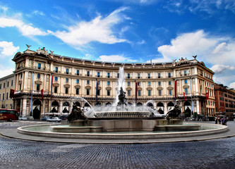 Postcard beautiful piazza della Repubblica - 39905479