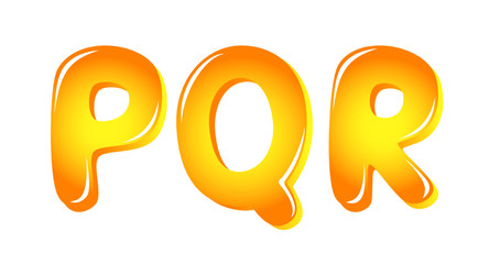 Alphabet letters in sun colors