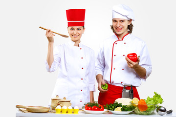 Portrait of a young cook in uniform