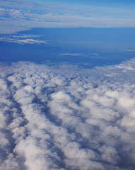 Fototapeta na wymiar Beautiful aerial view of the blue sky and white clouds