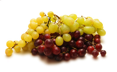 Fresh and tasty grapes on a white background