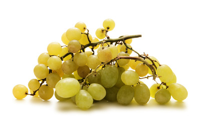 Fresh and tasty grapes on a white background