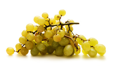 Fresh and tasty grapes on a white background