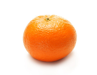 A fresh and tasty orange on a white background