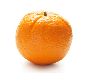 A fresh and tasty orange on a white background