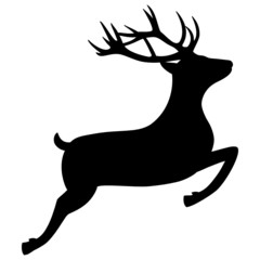 Springender Hirsch Rentier Silhouette Jagd Weihnachten