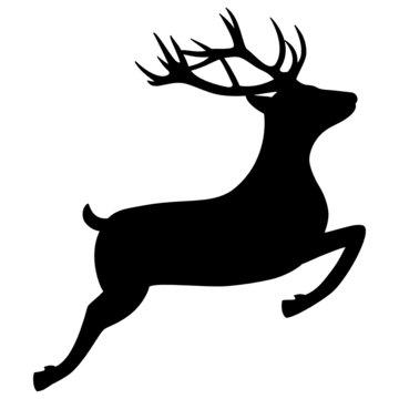 Springender Hirsch Rentier Silhouette Jagd Weihnachten