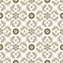 Seamless brown-white vintage pattern