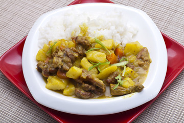 Curry beef and vegetable