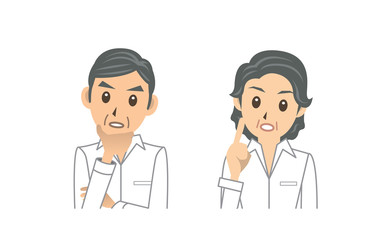 シャツ 高齢者 表情 考える