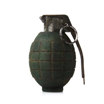 green grenade on white